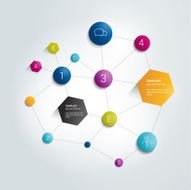 Networt circle flow chart Infographics flowchart