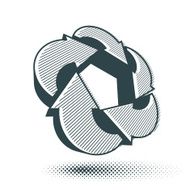 Looping arrows vector abstract symbol conceptual 3d icon N4