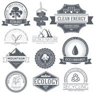 Ecology set label template of emblem element for your product