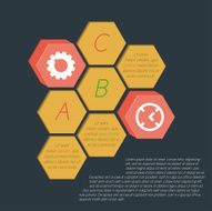 Infographics honeycombs (hexagonal) isothermally drawn