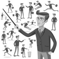 business flat web infographic vector grey men people N4