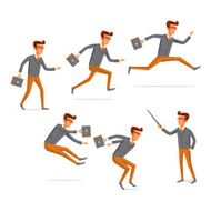 Flat people icons situations web infographic vector set Men lifestyle N20