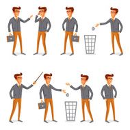 Flat people icons situations web infographic vector set Men lifestyle N21
