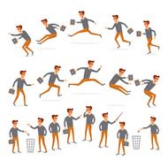 Flat people icons situations web infographic vector set Men lifestyle N22