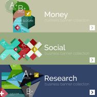 Flat modern info banner set N107