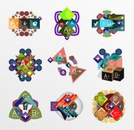 Set of abstract geometric shapes with options N187