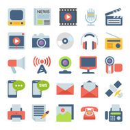 Media and Communication Flat icons N2
