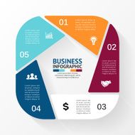 Vector pentagon infographic Template for cycle diagram graph presentation and