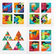 Flat design geometric info banners web boxes N24
