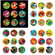 Flat design round labels option infographics N7