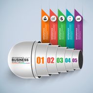 Abstract 3D digital business Infographic N32
