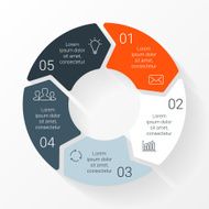 Vector line circle arrows infographic Template for cycle diagram graph N4