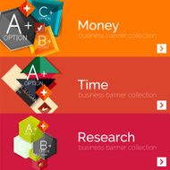 Flat design paper infographic banner set N230