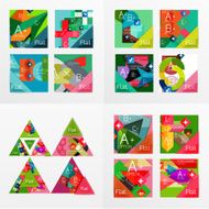 Flat design geometric info banners web boxes N26