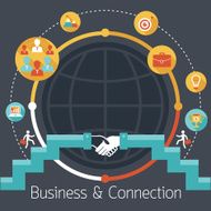 Connection Concept Shake Hands Business Icons