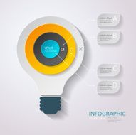 modern vector abstract 3d light-bulb infographic elements