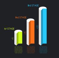 Set of three diagrams round bars