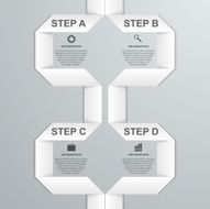 Modern infographic option banner with white paper ribbon Design elements