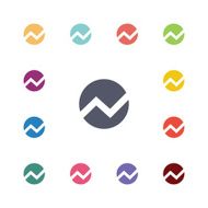 circle diagram flat icons set