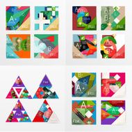 Flat design geometric info banners web boxes N28