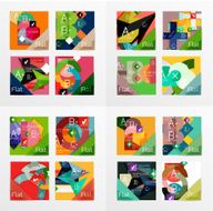 Flat design geometric info banners web boxes N29