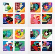 Flat design geometric info banners web boxes N30