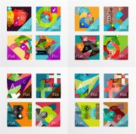 Flat design geometric info banners web boxes N32