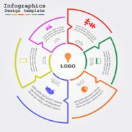 Infographic report template with lines and icons Vector N25