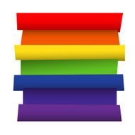 Blank Infographics colorful rainbow paper stripe banners on whit N2