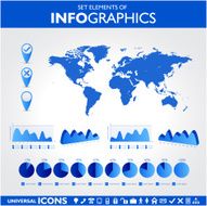 Blue infographic Universal icons set N10