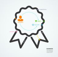 business competition concept diagram line style infographic template