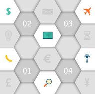 Infographic design with paper creative icons N2