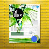 Expressive cover with geometric splash at corporate background