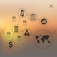 business infographic with unfocused background N215