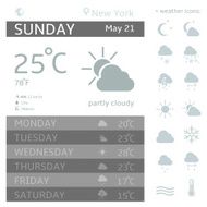 Vector Weather Widget Template N3