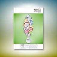 Exclamation mark Infographic with colored circles Brochure flyer or report
