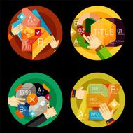 Set of option presentation labels flat design web infographic boxes N122