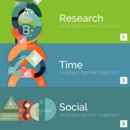 Flat modern info banner set N111