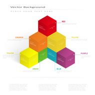Vector 3d illustration color cubes N3