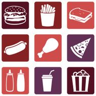 Vector Set of Fast Food Icons N16