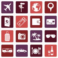 Vector Set of Travel and Vacation Icons N8