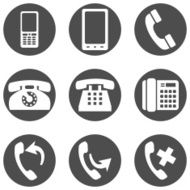 Vector Set of Telephone Icons N19