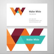 Modern letter W Business card template N2
