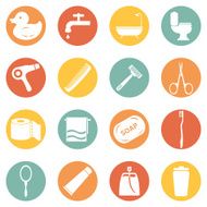Vector Set of Bathroom and Hygiene Icons N10