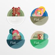 Set of flat design circle infographic icons N66