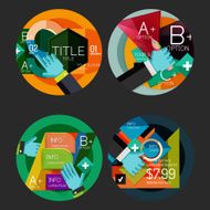 Set of flat design circle option infographics concepts N120