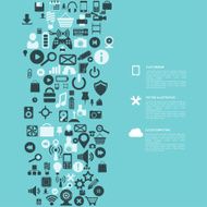 Flat abstract background with web icons Interface symbols Cloud computing N59