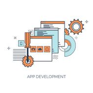 Vector illustration Flat computing background Programming coding Web development and N54