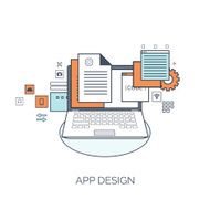 Vector illustration Flat computing background Programming coding Web development and N59