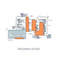 Vector illustration Flat computing background Programming coding Web development and N61